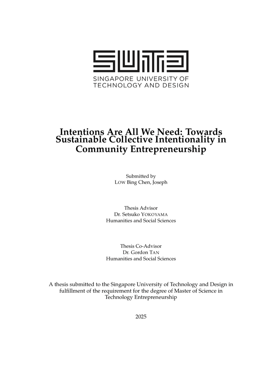 First page of the thesis Intentions Are All We Need
